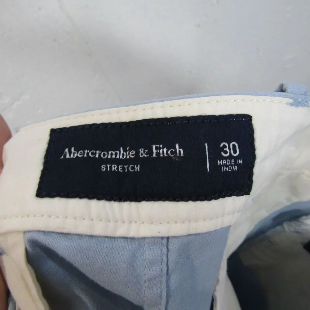 Abercrombie & Fitch Men's Size 30 Light Blue Stretch Chino Shorts 9